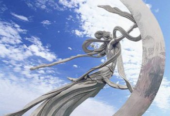 創意飛天雕塑廠家 風景區小品 公園不銹鋼飛天雕塑廠