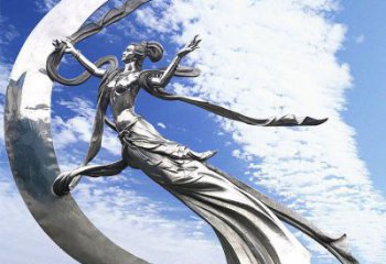 現代飛天雕塑廠家 大型別墅區擺件 大型不銹鋼飛天雕塑制作
