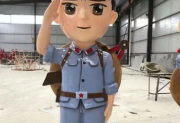 抽象紅軍雕塑廠家 現代小品 戶外紅軍雕塑規格