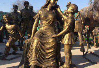 公園母愛雕塑廠家 戶外擺件 現代不銹鋼母愛雕塑廠