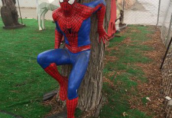 烤漆蜘蛛俠雕塑廠家  現代小品  大型蜘蛛俠雕塑生產制作