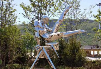 幾何體操雕塑廠家 鏡面小品 創意不銹鋼體操雕塑生產