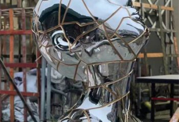 鏡面頭像雕塑廠家 大型擺件 創意不銹鋼頭像雕塑廠