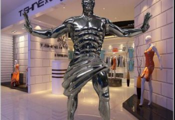 戶外老頭雕塑廠家 現(xiàn)代鏡面小品 抽象不銹鋼老頭雕塑制作