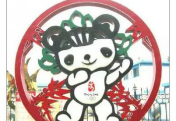 現(xiàn)代福娃雕塑廠家 大型別墅區(qū)擺件 剪紙不銹鋼福娃雕塑廠