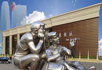 廣場(chǎng)讀書雕塑廠家 現(xiàn)代小品  創(chuàng)意不銹鋼讀書雕塑廠