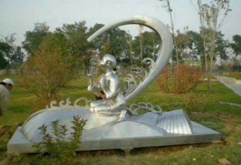 校園娃娃雕塑廠家 教育小品 廣場不銹鋼娃娃雕塑定制