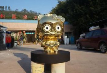 街頭人偶雕塑廠家 大型別墅區擺件 鍍金不銹鋼人偶雕塑廠