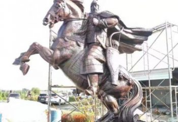 彩繪岳飛雕塑廠家 戶外擺件 街頭岳飛雕塑制作