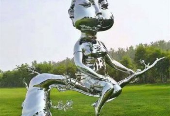 現代嬰兒雕塑廠家 大型別墅區擺件 戶外不銹鋼嬰兒雕塑廠