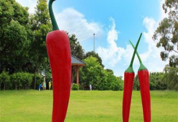 仿真辣椒雕塑廠家 現代擺件  烤漆不銹鋼辣椒雕塑廠