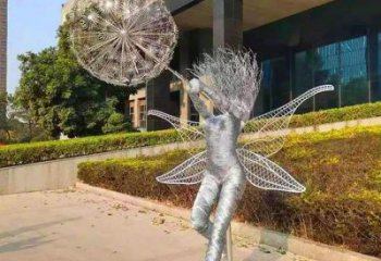 鏤空精靈雕塑廠家 園林小品 廣場不銹鋼精靈雕塑廠