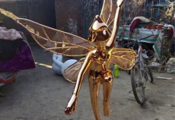 電鍍精靈雕塑廠家 園林擺件 戶外不銹鋼精靈雕塑廠