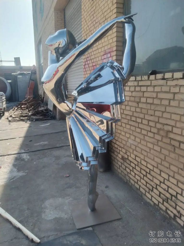 鏡面舞女雕塑廠家 大型擺件 現代不銹鋼舞女雕塑廠