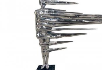 現代男人雕塑廠家 大型別墅區擺件  抽象不銹鋼男人雕塑生產