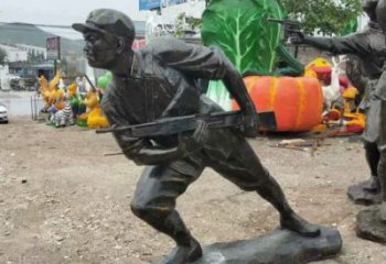 烤漆士兵雕塑廠家 黨建小品 仿古士兵雕塑價格