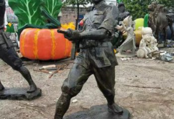 黨建士兵雕塑廠家 戶外小品 大型士兵雕塑定制