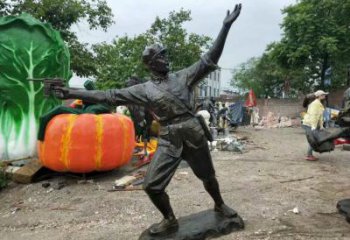 大型士兵雕塑廠家 街頭小品 現代士兵雕塑生產