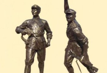 仿古士兵雕塑廠家 草地小品 大型士兵雕塑生產