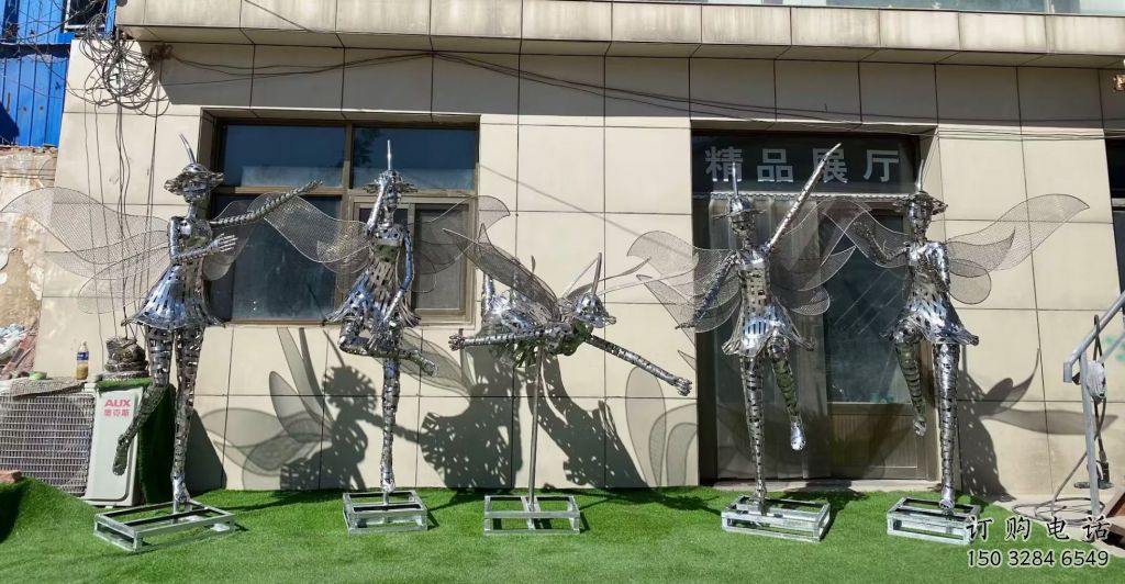 異形花仙子雕塑廠家 現代小品 公園不銹鋼花仙子雕塑廠