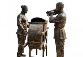 噴漆農民雕塑廠家 中式村口小品 草地農民雕塑廠