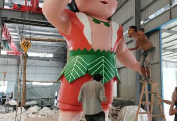 烤漆葫蘆娃雕塑廠家  現(xiàn)代彩繪小品  戶外葫蘆娃雕塑廠