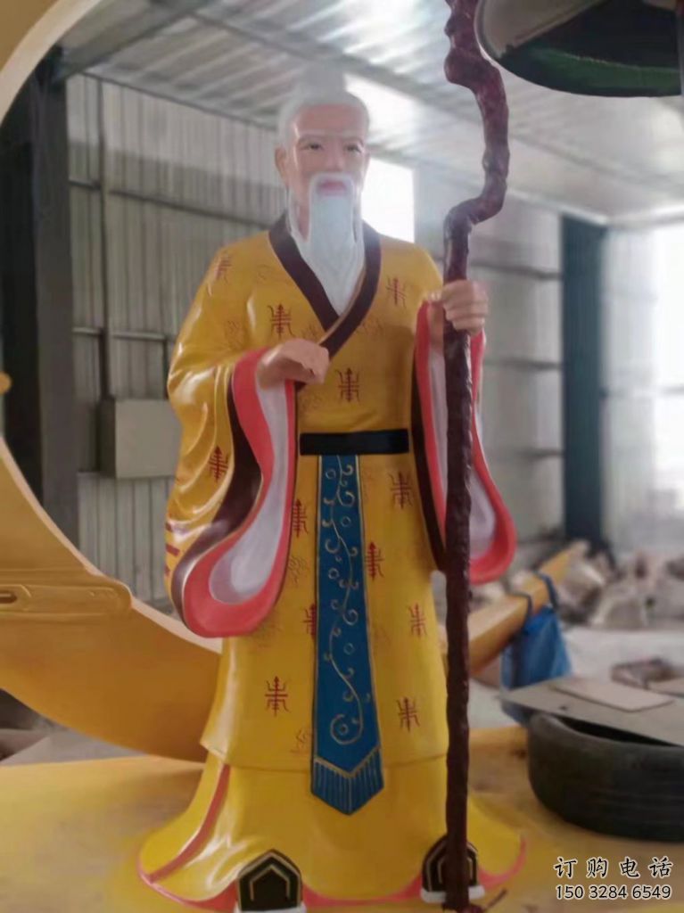 園林月老雕塑廠家 彩繪小品 中式月老雕塑廠