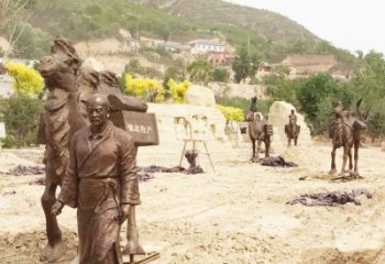 烤漆絲綢之路雕塑廠家 廣場(chǎng)小品 戶外絲綢之路雕塑廠