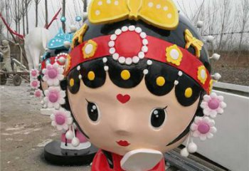 大型變臉雕塑廠家  彩繪烤漆小品  現代變臉雕塑廠