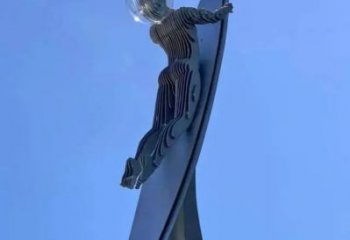 異形沖浪雕塑廠家 現代公園小品 廣場不銹鋼沖浪雕塑定制