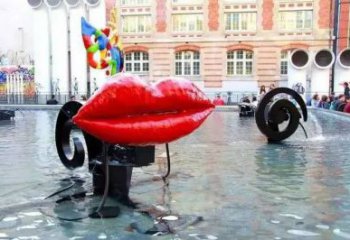 現(xiàn)代嘴唇雕塑廠家 大型別墅區(qū)擺件 創(chuàng)意不銹鋼嘴唇雕塑