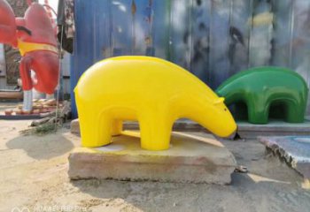 抽象北極熊雕塑廠家  公園小品 烤漆北極熊雕塑擺件