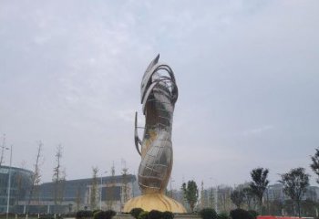 廣場雙魚雕塑廠家  現(xiàn)代創(chuàng)意小品  烤漆不銹鋼雙魚雕塑擺件