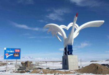 幾何家禽雕塑廠家 幼兒園小品 烤漆不銹鋼家禽雕塑擺件