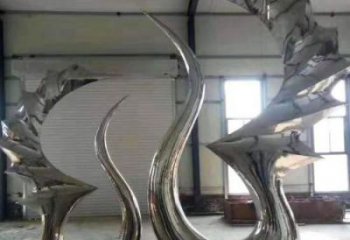 抽象家禽雕塑廠家 啞光小品 戶外現(xiàn)代不銹鋼家禽雕塑