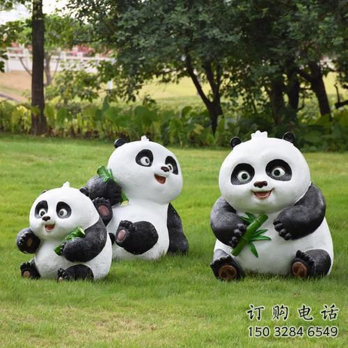 創意熊貓雕塑制作 步行街店門口雕塑 影視劇小品雕塑