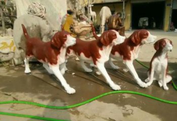 田間狗雕塑 彩繪仿真雕塑 園林?jǐn)[件