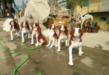 庭院狗雕塑 城市古銅色雕塑 動物小品