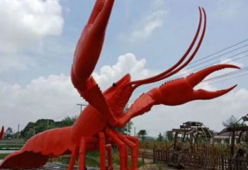 選定幾何龍蝦雕塑 庭院仿真雕塑 彩繪擺件