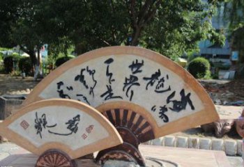 承接彩繪扇子雕塑廠 電鍍現代雕塑 公園扇形雕塑
