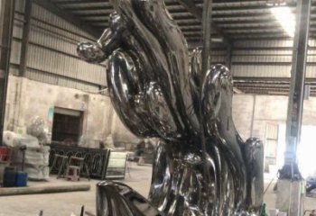 校園浪花雕塑效果圖 啞光海浪雕塑 景觀波浪雕塑