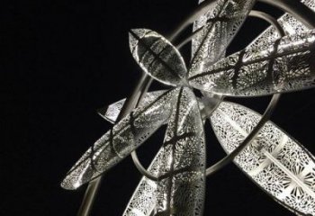 選定廣場風車雕塑 抽象風動雕塑 烤漆旋轉雕塑