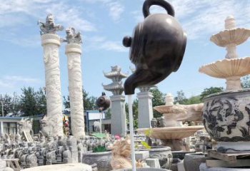 選用大型天壺雕塑 鍛造發(fā)光懸空雕塑 房地產(chǎn)流水雕塑