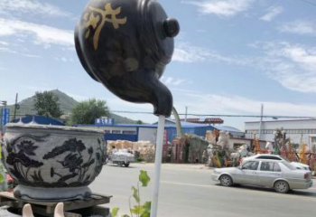 預(yù)用房地產(chǎn)天壺雕塑 剪影懸空雕塑 鍛造流水雕塑