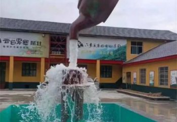 美陳天壺雕塑生產(chǎn)制作 異形噴水流水雕塑 酒店懸空雕塑