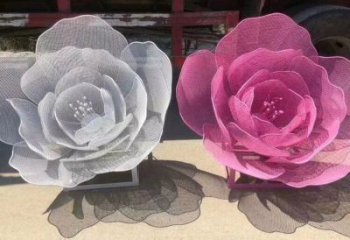 玫瑰花雕塑提供,街頭雕塑,庭院鏤空玫瑰花雕塑優價