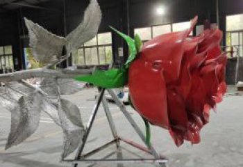 花朵月季雕塑承接，戶外雕塑，月季花朵雕塑生產廠家