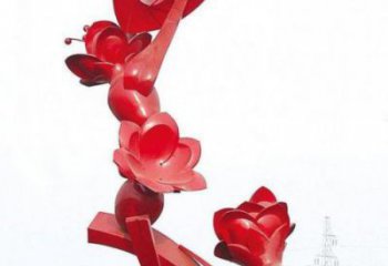 石榴花雕塑廠，景區雕塑，不銹鋼石榴花雕塑提供