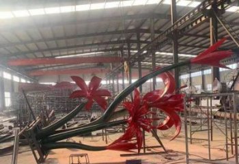 石榴花雕塑精品，標識雕塑，不銹鋼石榴花雕塑廠