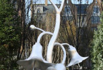 石榴花雕塑生產，花卉雕塑，不銹鋼石榴花雕塑定制